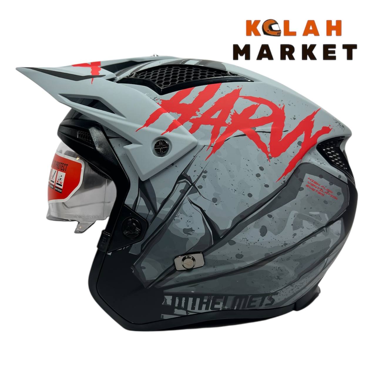 کلاه کاسکت استریت فایتر mt ام تی خاکستری قرمز - Image 6