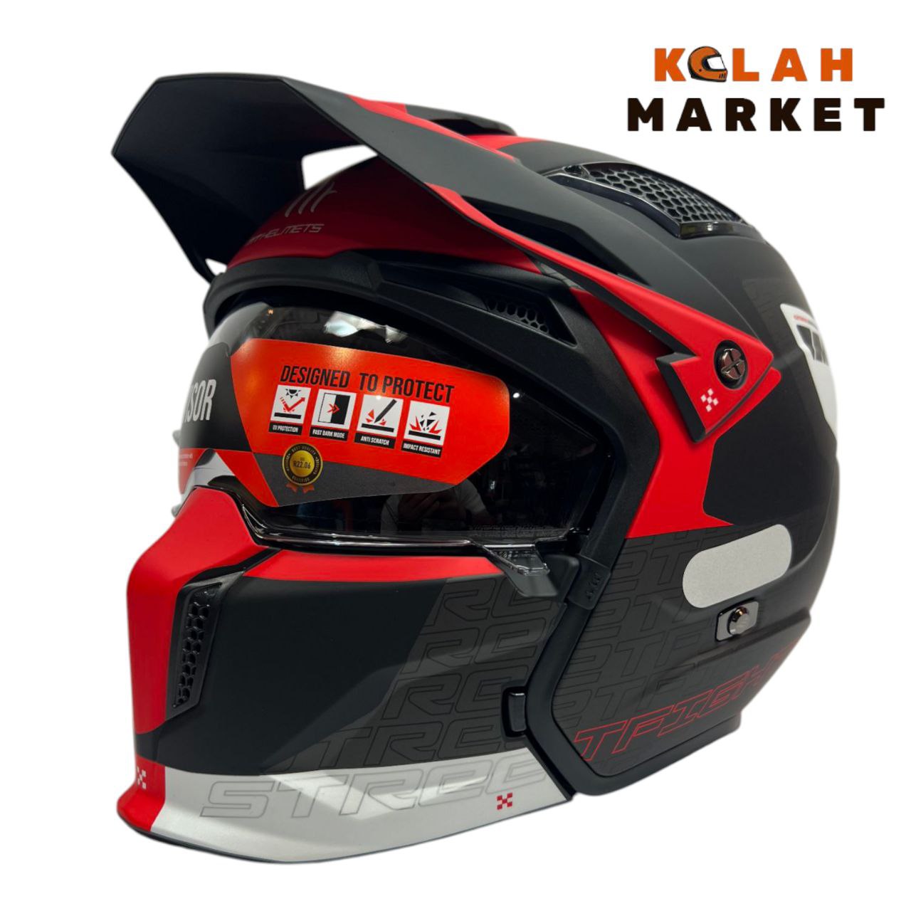 کلاه کاسکت استریت فایتر mt ام تی مشکی نارنجی - Image 2
