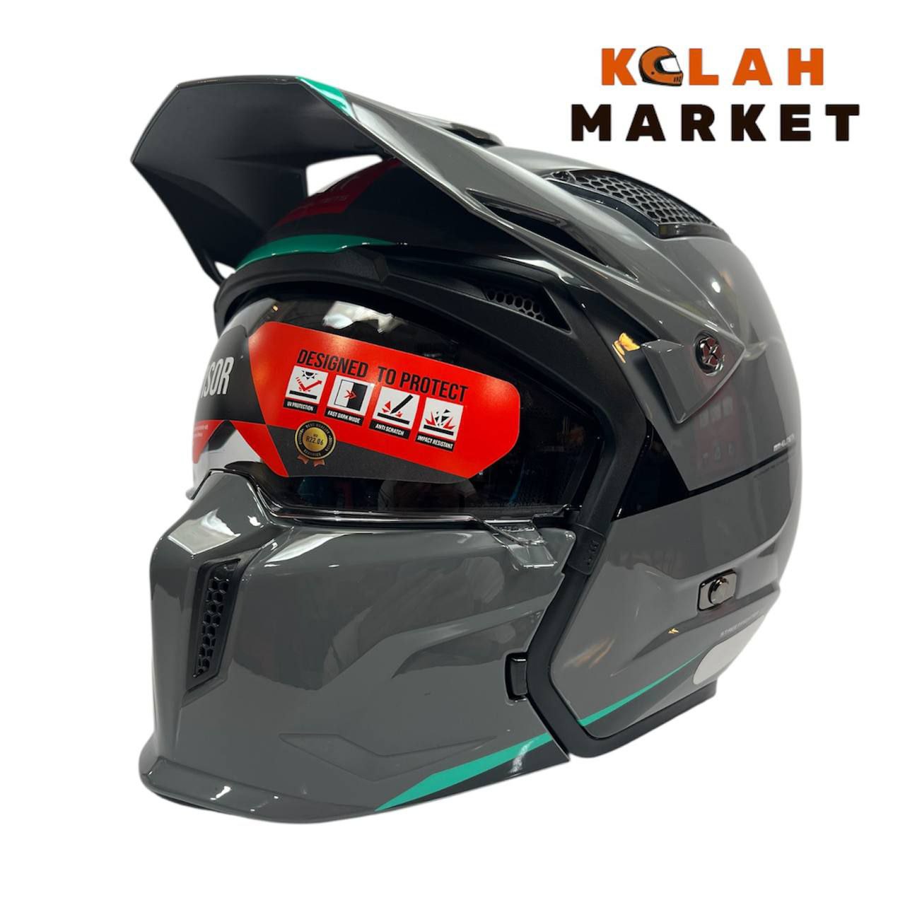 کلاه کاسکت استریت فایتر mt ام تی طوسی براق - Image 6