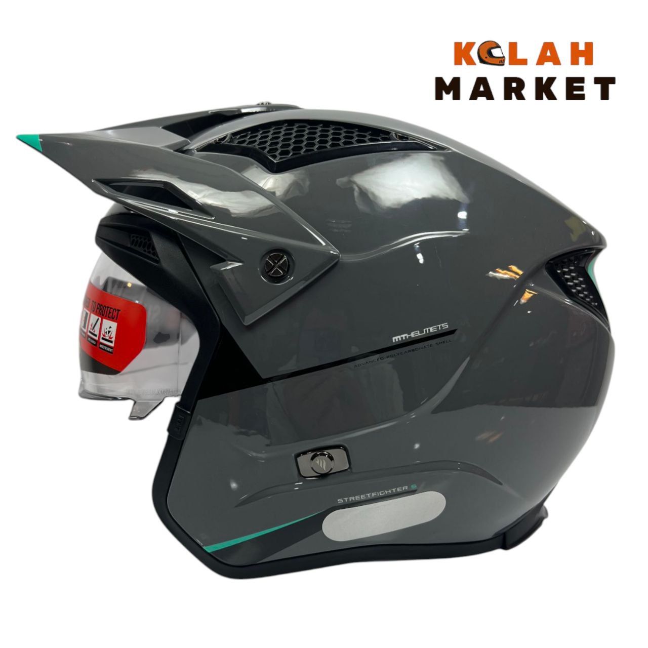 کلاه کاسکت استریت فایتر mt ام تی طوسی براق - Image 5