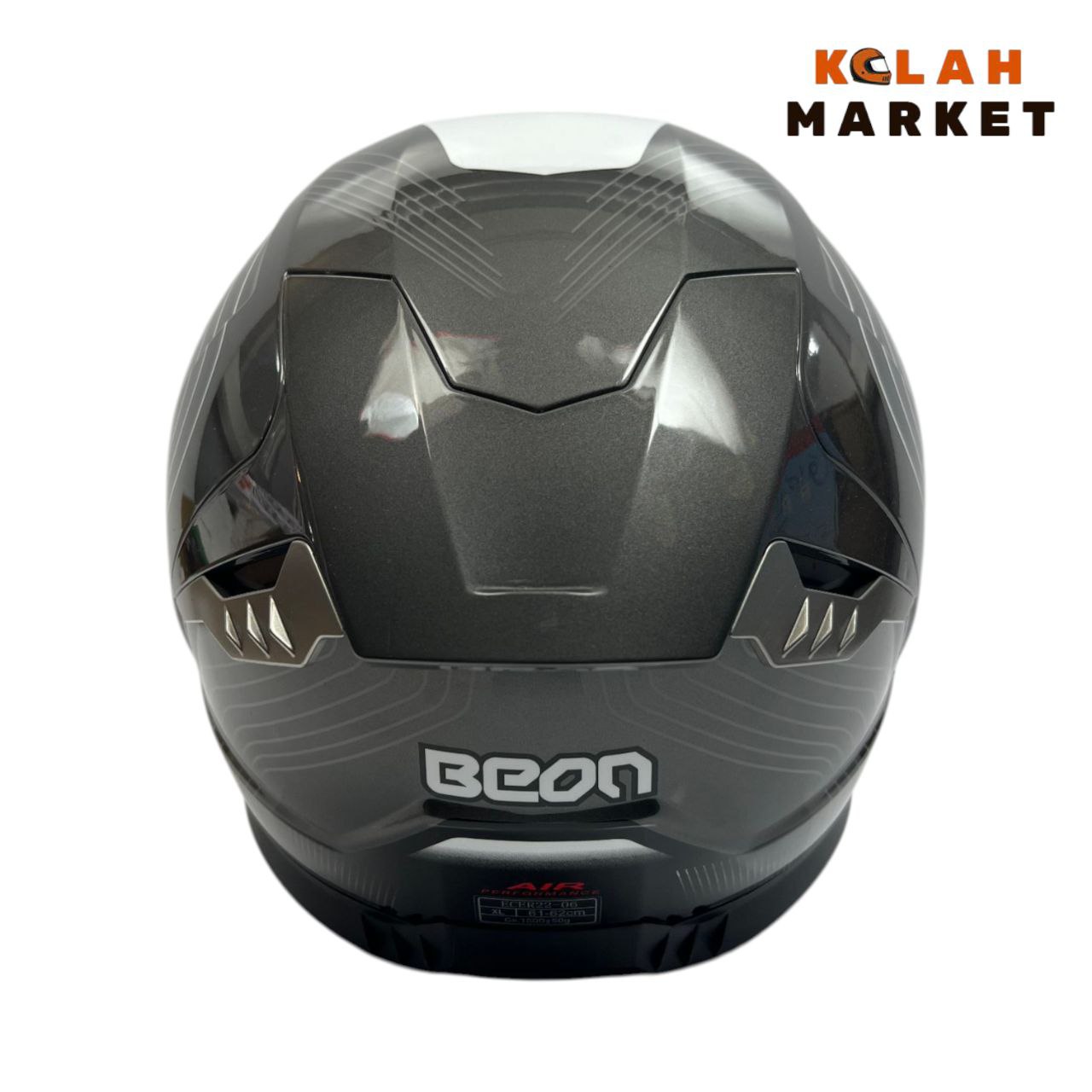 کلاه کاسکت فک ثابت بیون Beon کد 507 مشکی طوسی - Image 3