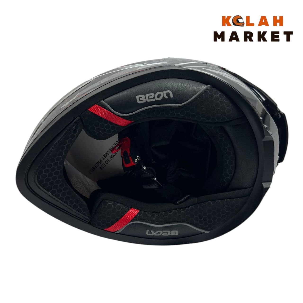 کلاه کاسکت فک ثابت بیون Beon کد 507 مشکی سفید - Image 4