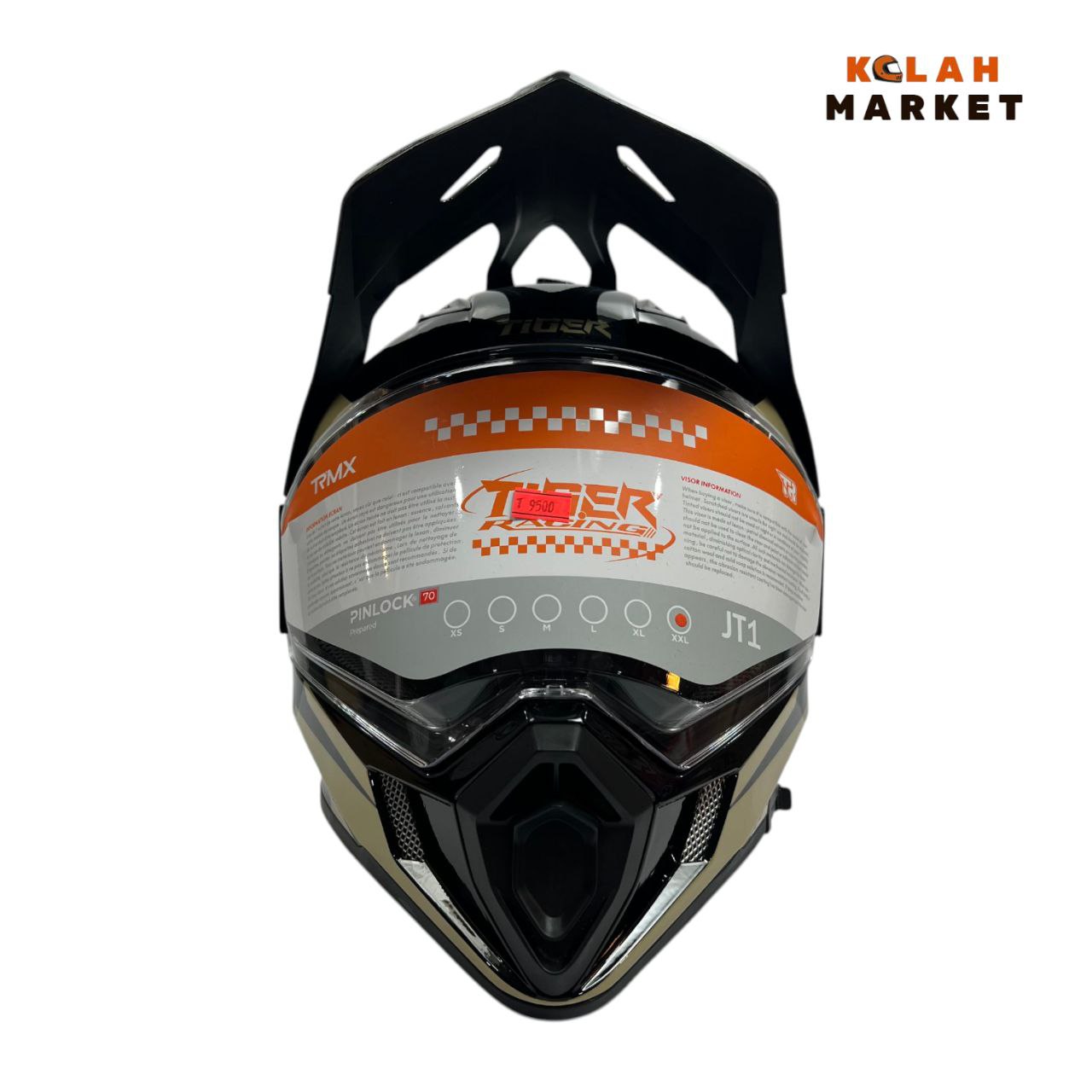 کلاه کاسکت اندرویی تایگر Tiger مشکی خاکی jt1 - Image 5