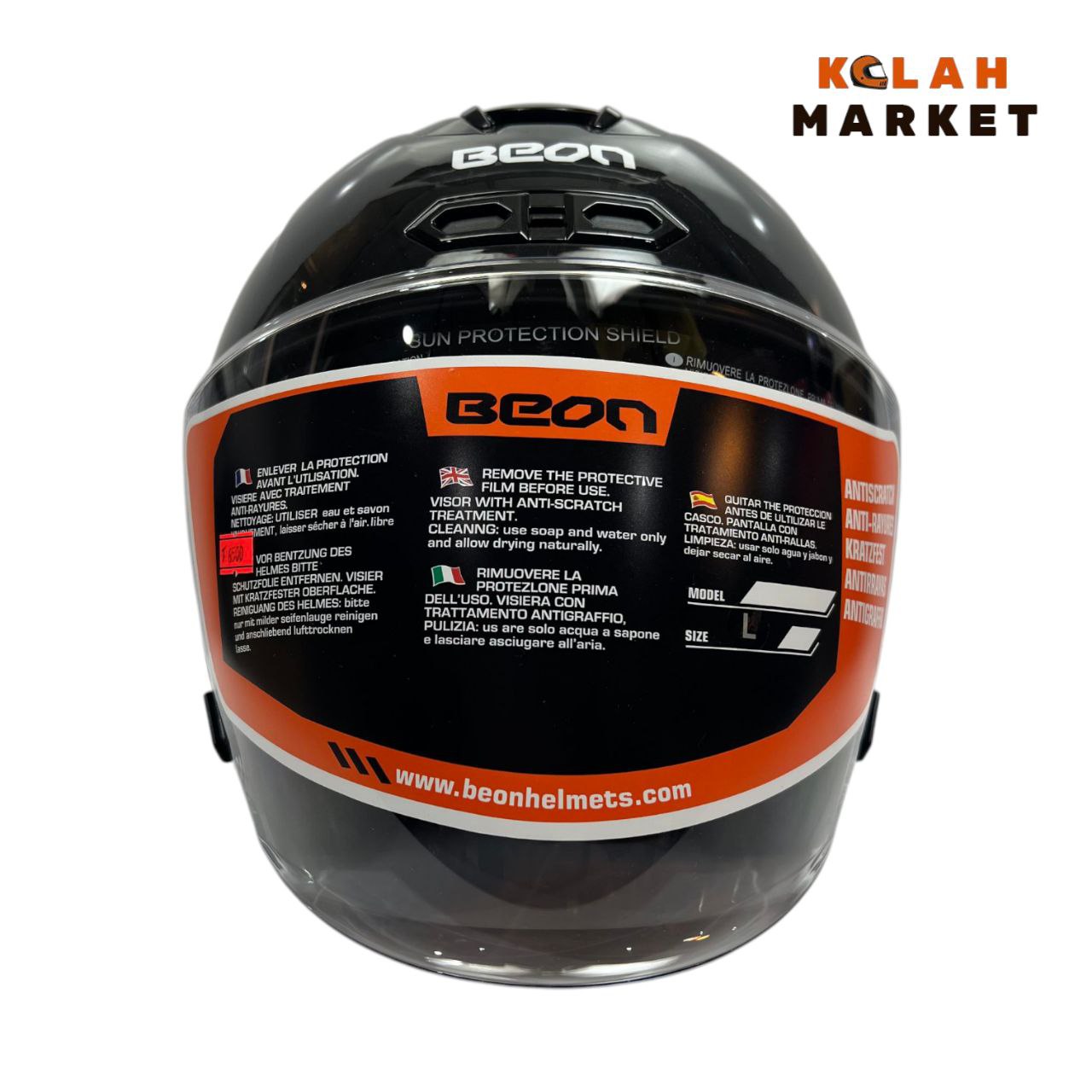 کلاه کاسکت بدون فک بیون beon مشکی قرمز - Image 3