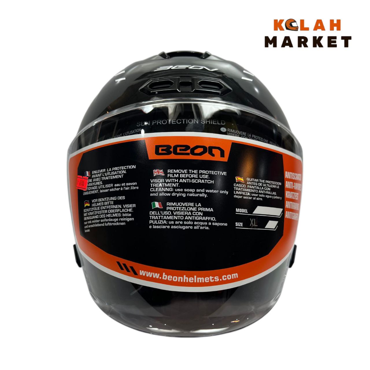 کلاه کاسکت بدون فک بیون beon مشکی سفید - Image 2