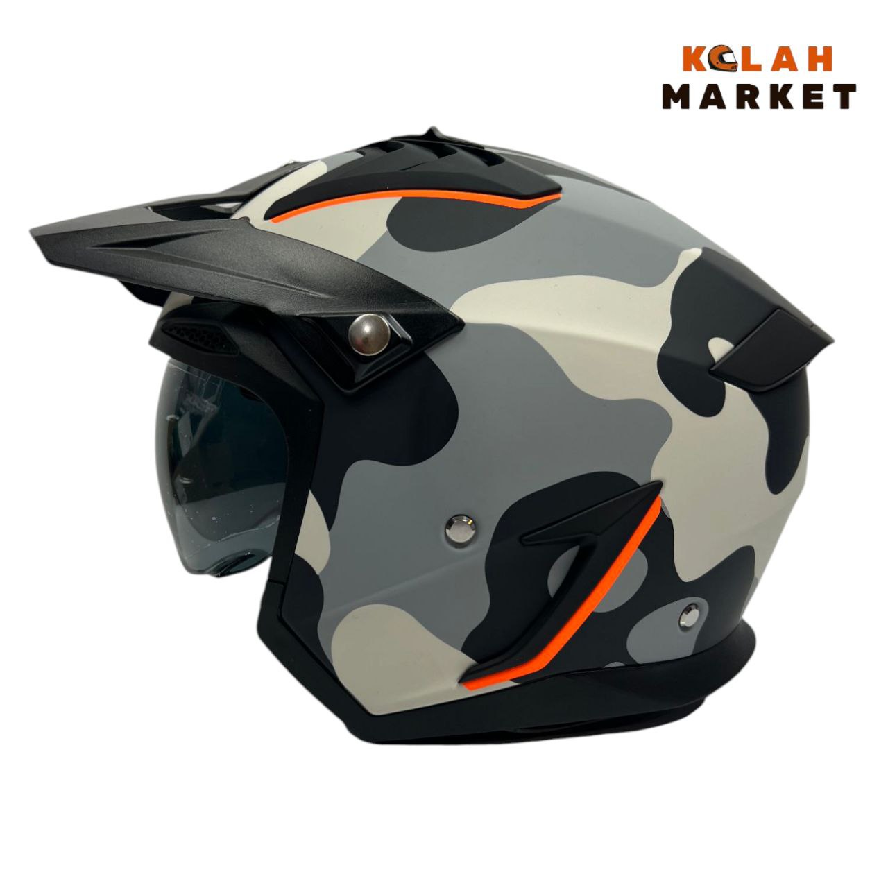 کلاه کاسکت فک جدا شو راپیدو RAPIDO کد 890 طوسی چیریکی - Image 6