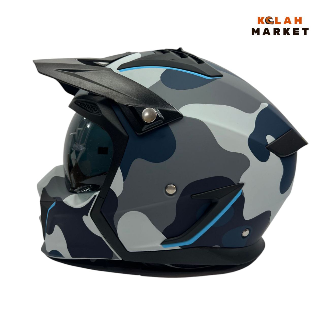 کلاه کاسکت فک جدا شو راپیدو RAPIDO کد 890 آبی چیریکی