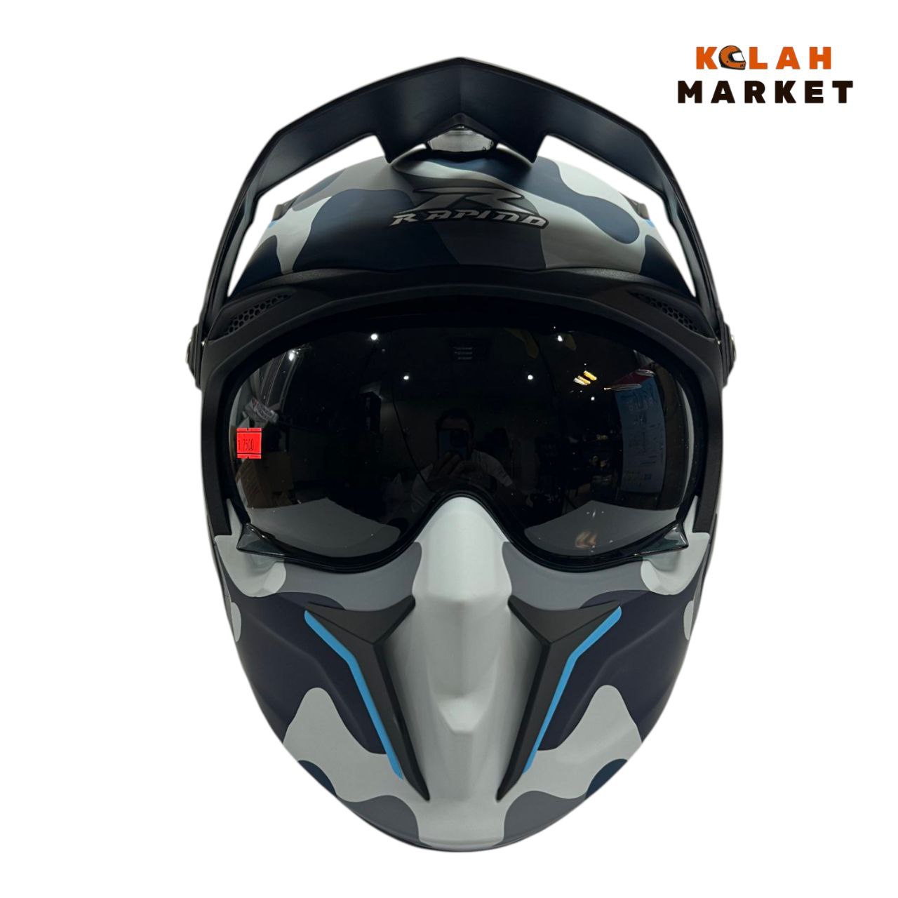 کلاه کاسکت فک جدا شو راپیدو RAPIDO کد 890 آبی چیریکی - Image 2