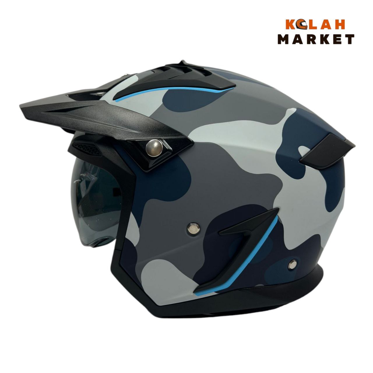 کلاه کاسکت فک جدا شو راپیدو RAPIDO کد 890 آبی چیریکی - Image 4