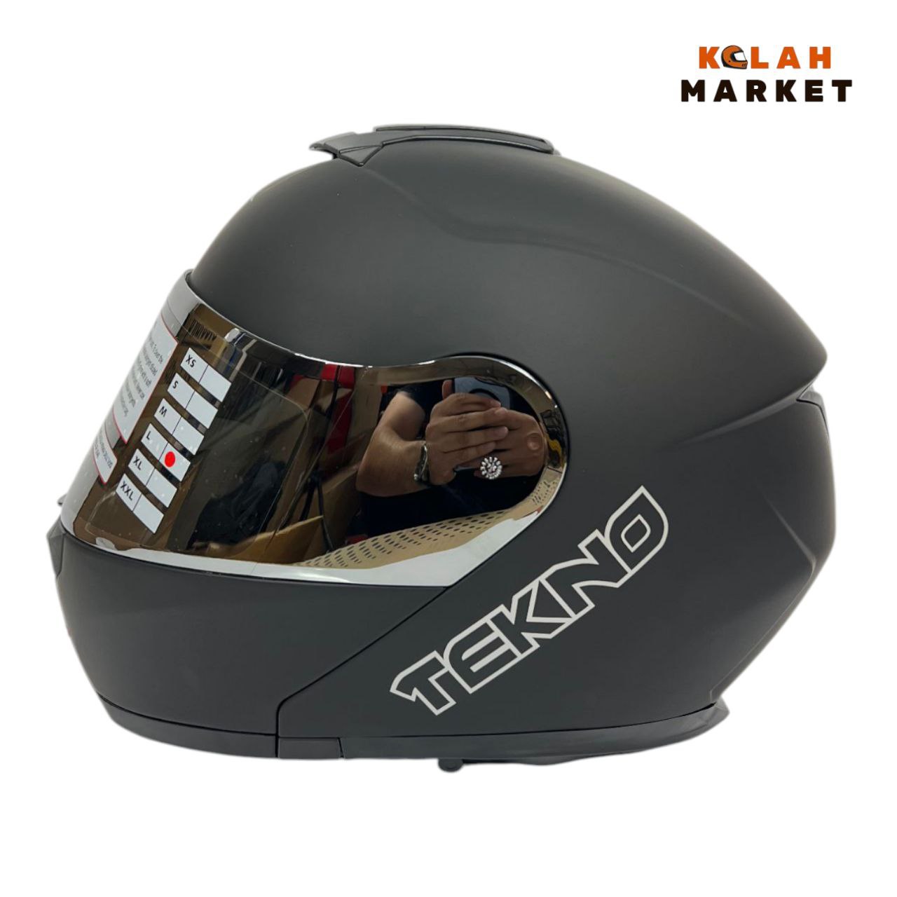 کلاه کاسکت فک متحرک تکنو Tekno مشکی مات