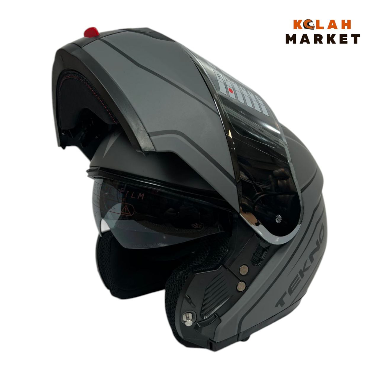 کلاه کاسکت فک متحرک تکنو Tekno طوسی - Image 5