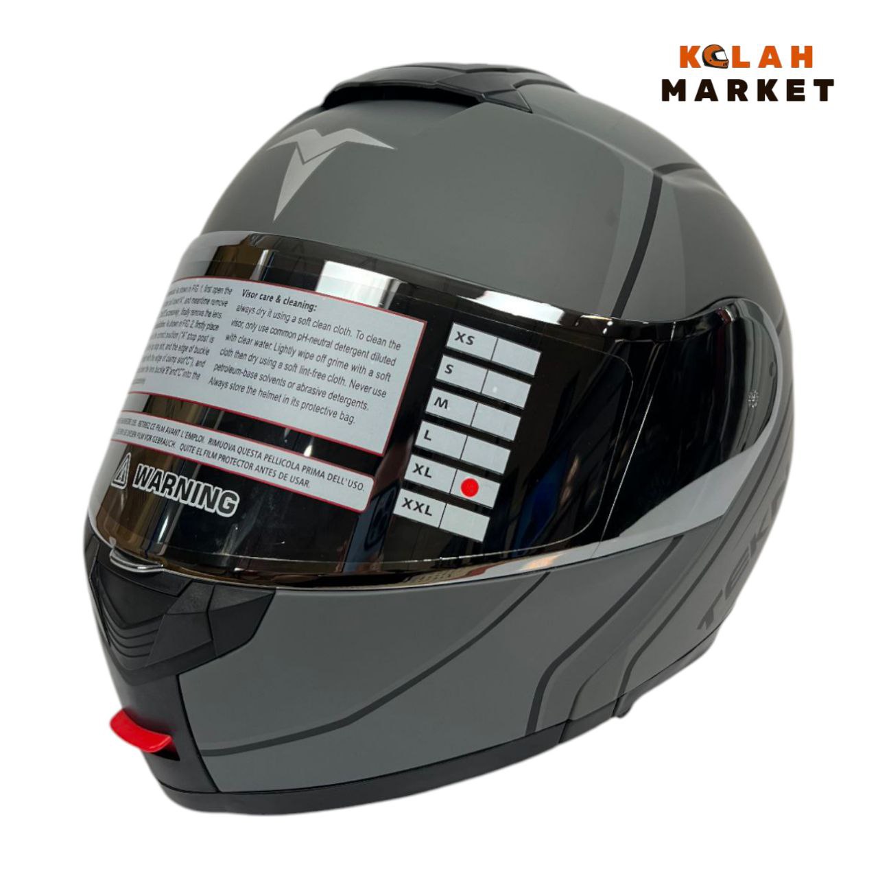 کلاه کاسکت فک متحرک تکنو Tekno طوسی - Image 7