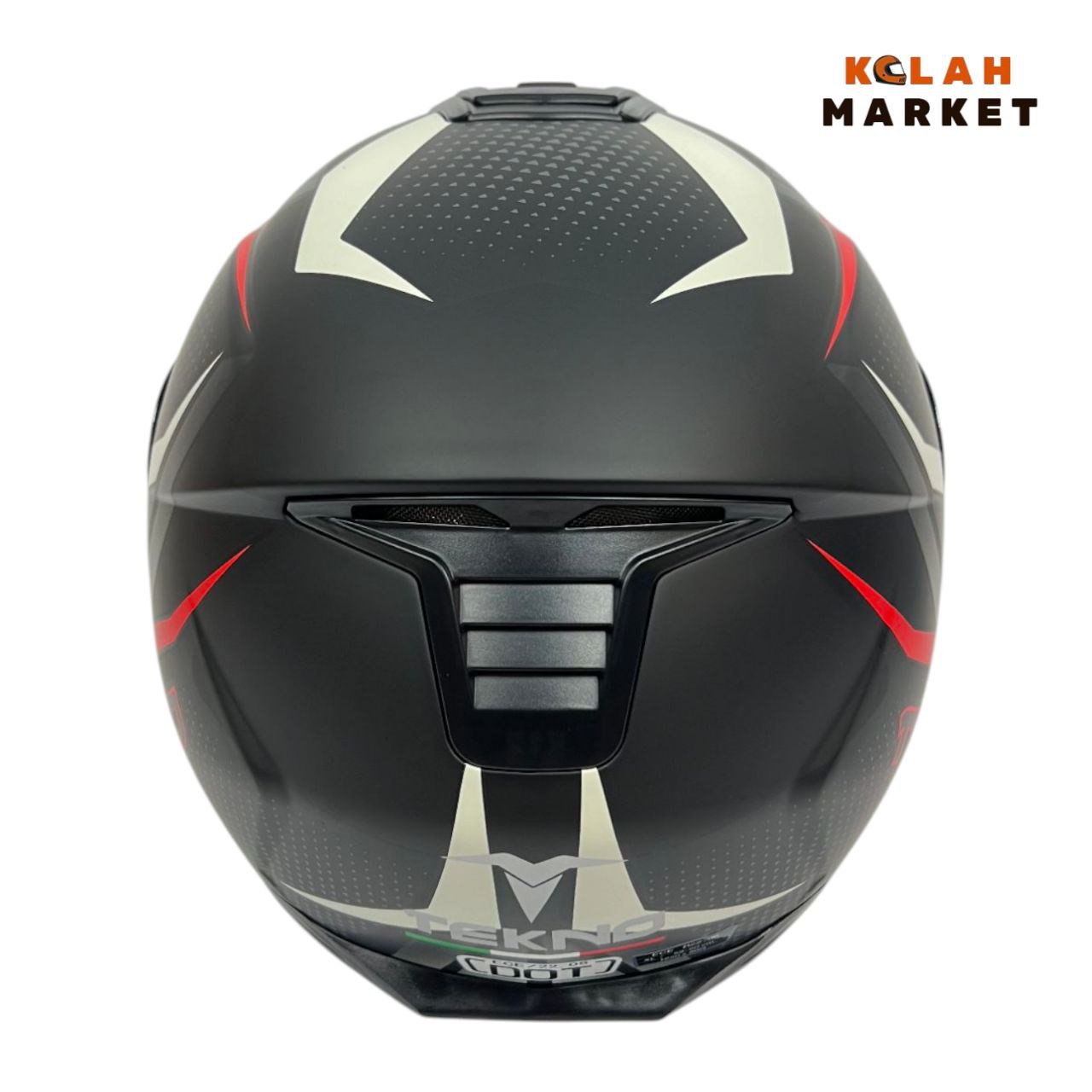 کلاه کاسکت فک متحرک تکنو Tekno مشکی سفید قرمز - Image 4