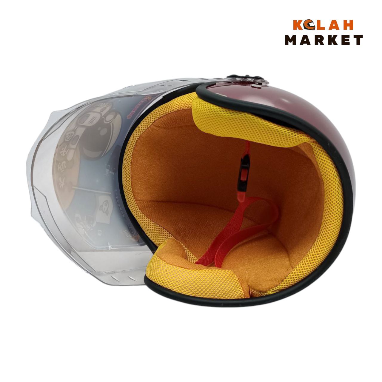 کلاه کاسکت بچگانه بدون فک آلبالویی airplane - Image 2