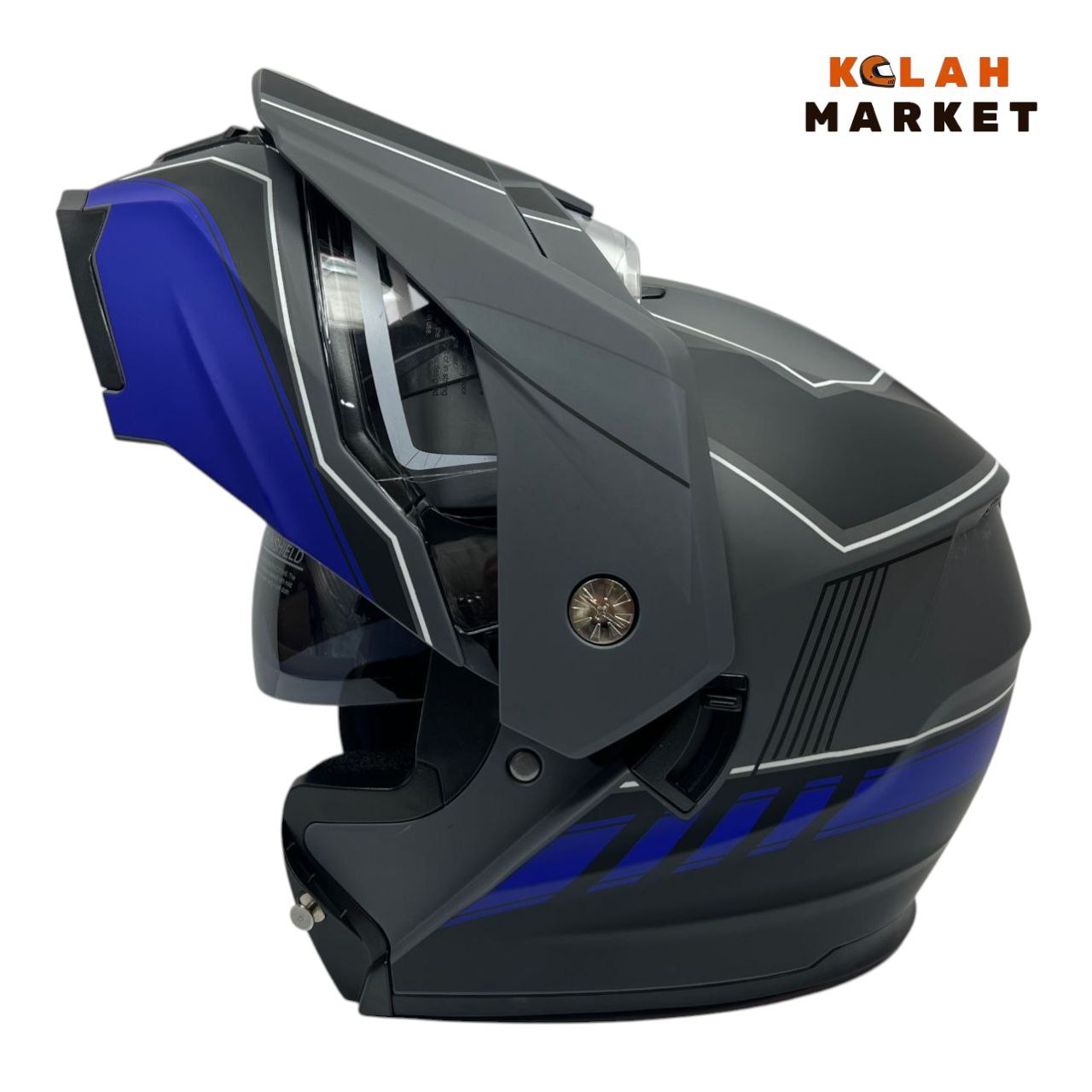 کلاه کاسکت ادونچری فک متحرک EK ای کا jk910 آبی - Image 6