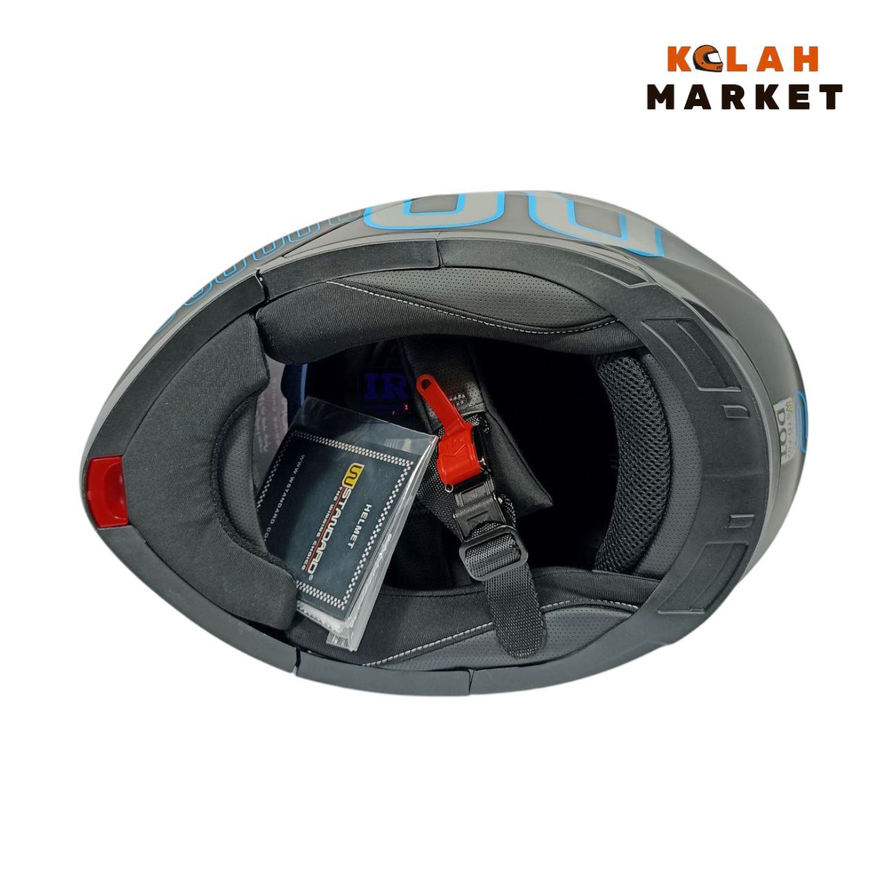 کلاه کاسکت فک متحرک دبلیو استاندارد wstandard کد F02 مشکی آبی مات - Image 5