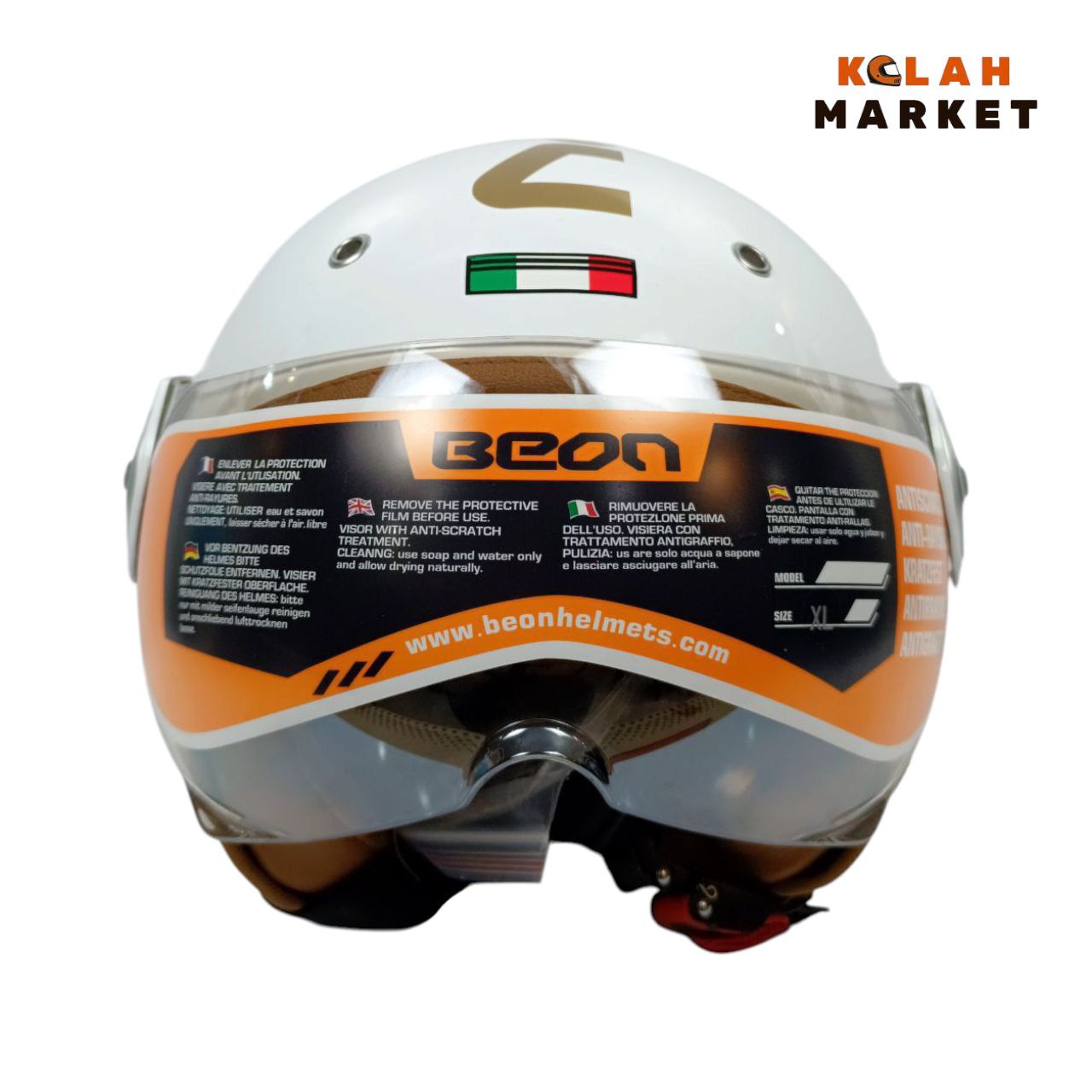 کلاه کاسکت وسپایی beon بیون سفید ایتالیا - Image 4