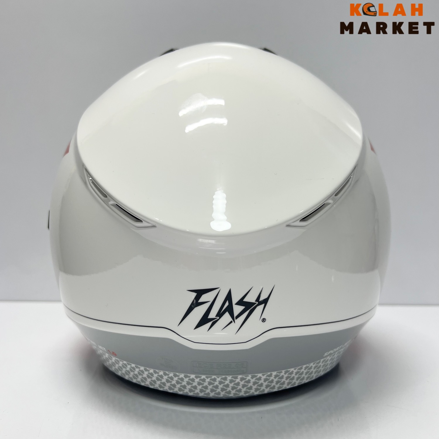 کلاه کاسکت بدون فک فلش Flash کد 852 - سفید قرمز - Image 4
