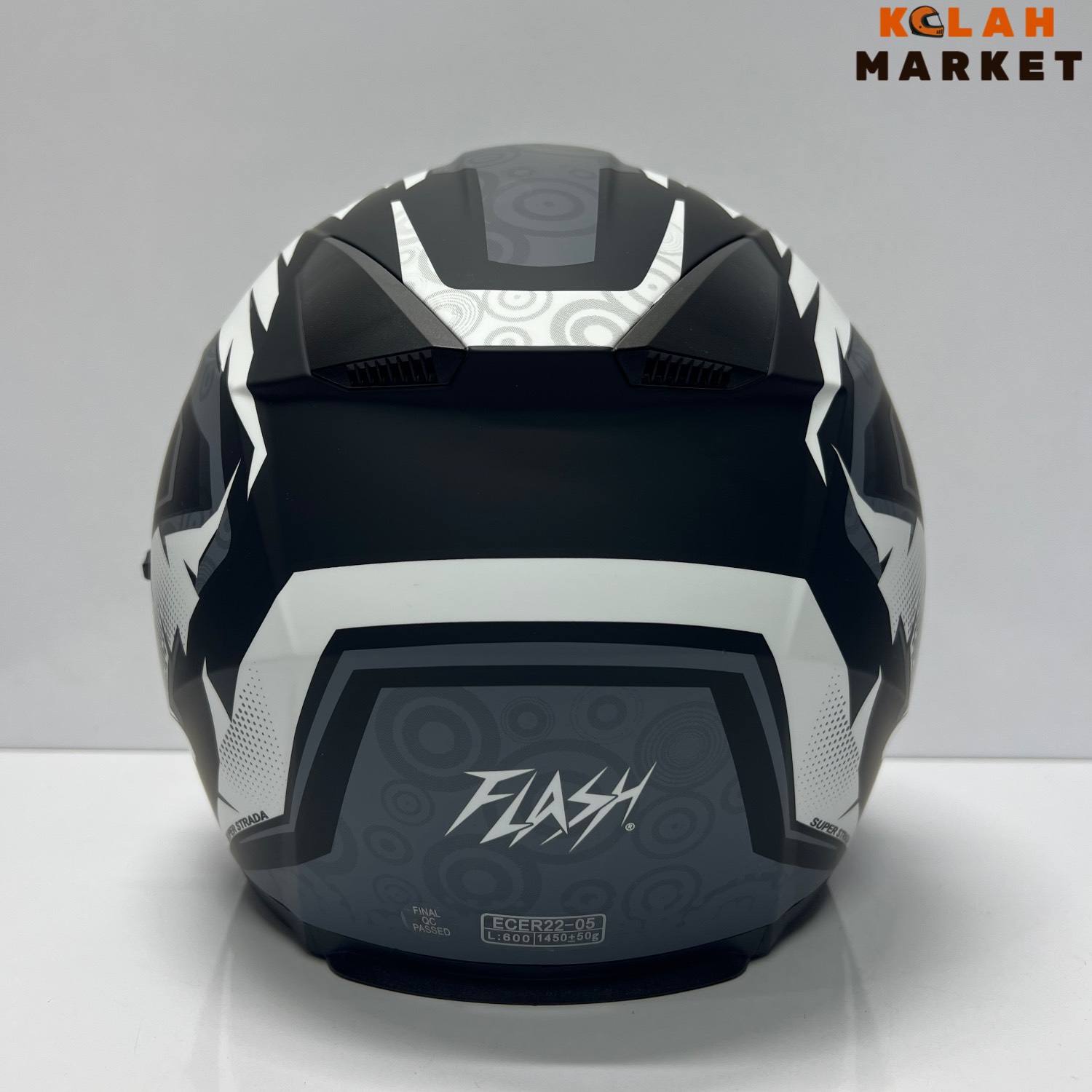 کلاه کاسکت بدون فک فلش Flash کد 868 - سفید طوسی - Image 4