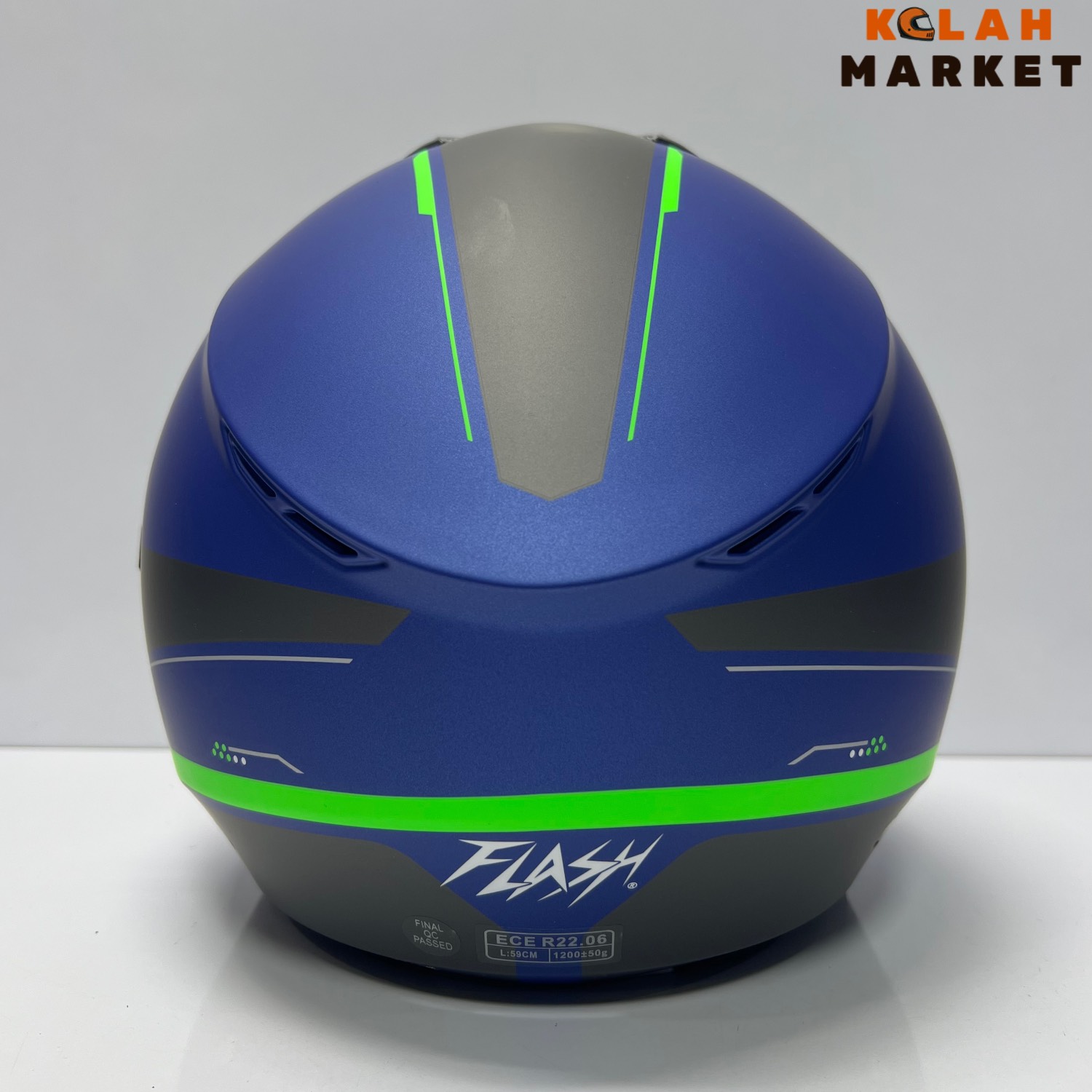 کلاه کاسکت بدون فک فلش Flash کد 852 - آبی سبز - Image 4